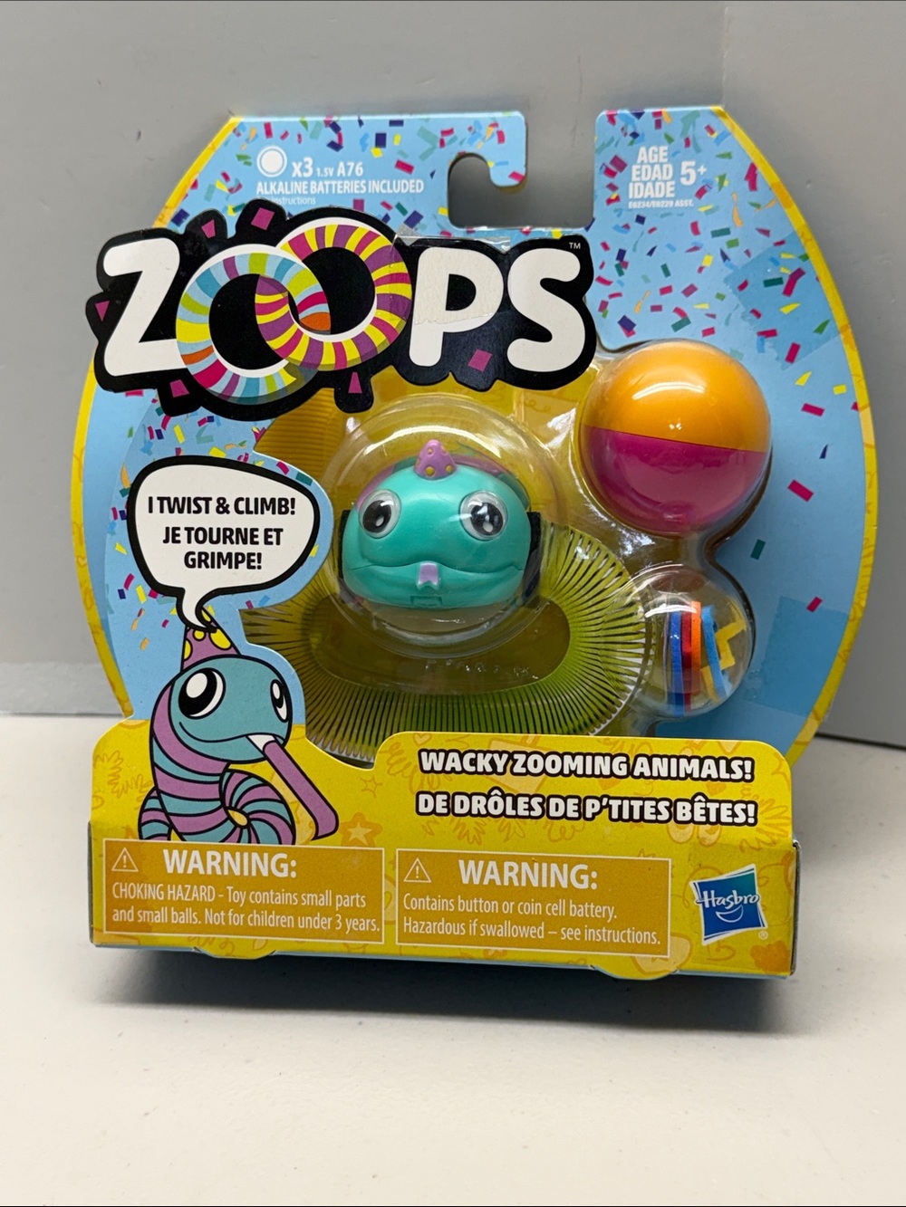Hasbro Zoops Wacky Zooming Animal Set E6234 Teal Narwhale Twists & Climbs SEALED